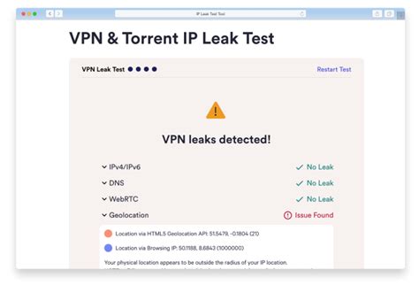 Test de fuite DNS. Vérifiez labsence de fuite DNS